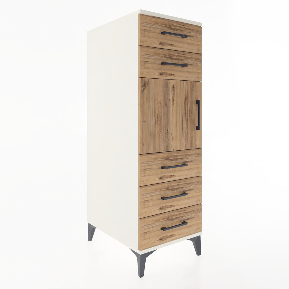 Woodntry Modular Cabinet Moonstone 44x59x122 cm with Doors and Drawers KC64-1