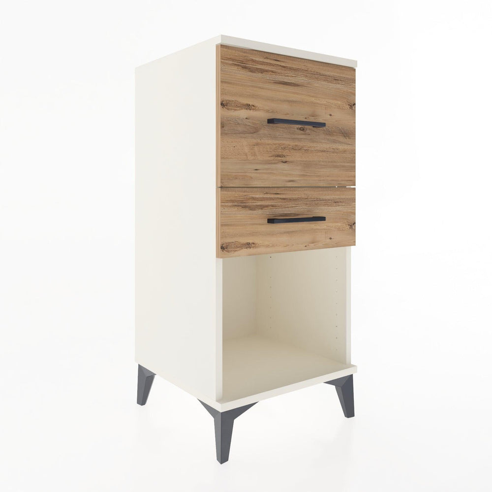Woodntry Modular Nightstand Moonstone 44x44x84 cm with Drawer and Shelf CR14-1