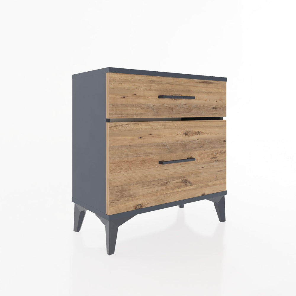 Woodntry Modular Nightstand Anthracite 60x30x52 cm with Drawer and Shelf CR14-2