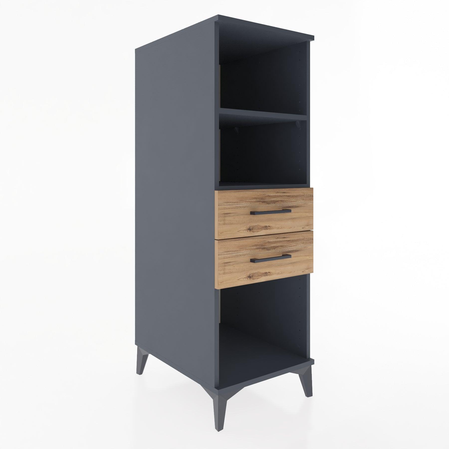 Woodntry Modular Cabinet Anthracite 44x30x122 cm with Drawers and Shelves CR114-2