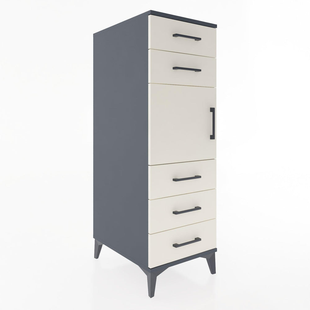 Woodntry Modular Cabinet Anthracite 44x30x122 cm with Doors and Drawers KC64-2