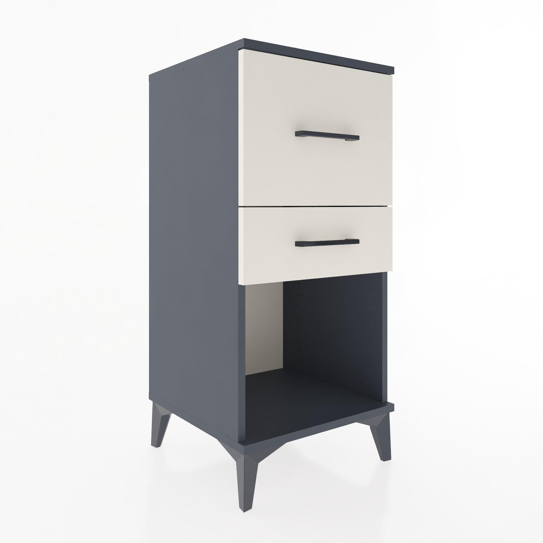 Woodntry Modular Nightstand Anthracite 44x44x84 cm with Drawers and Shelves CR14-2