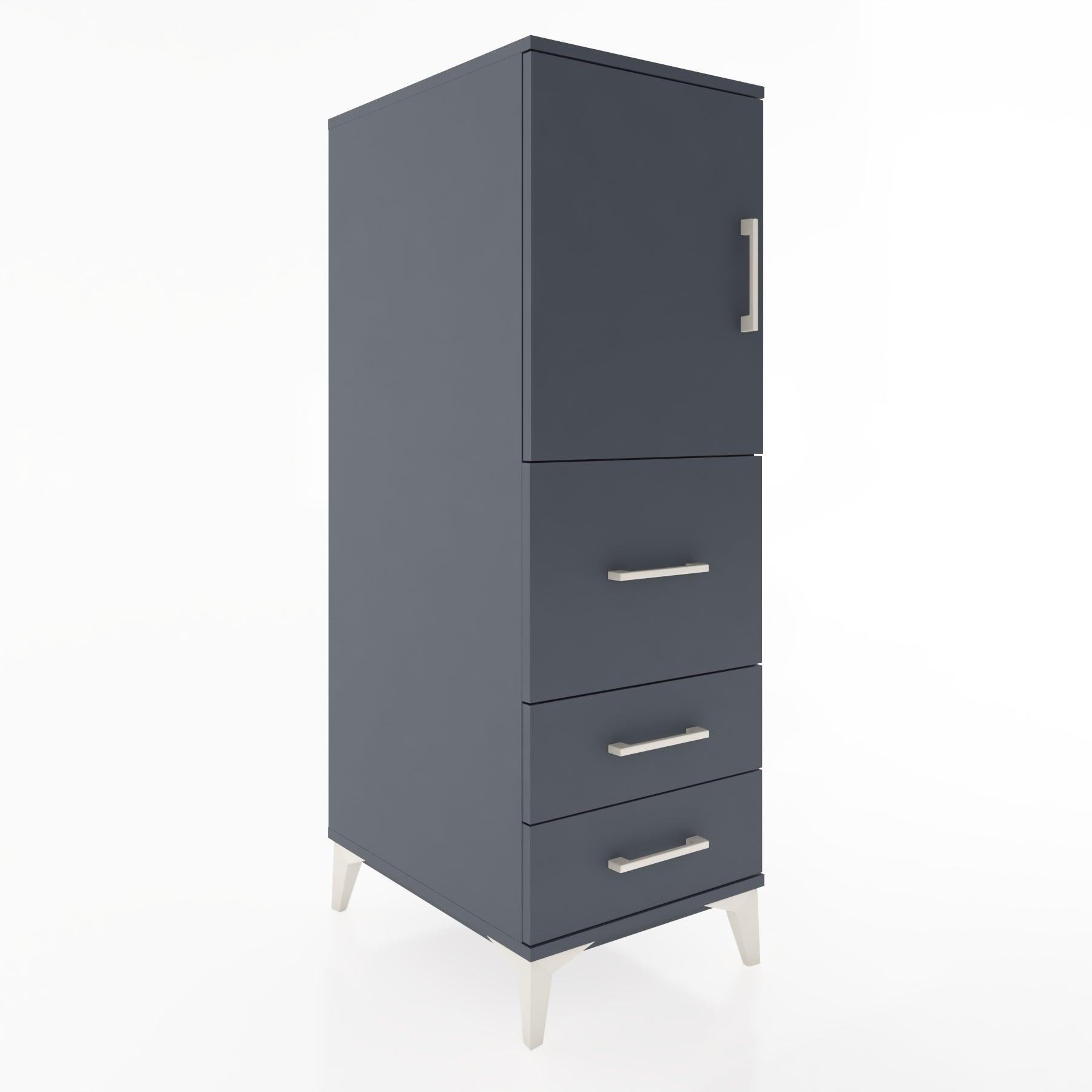 Woodntry Modular Cabinet Anthracite 44x59x122 cm with Doors and Drawers KC14-2