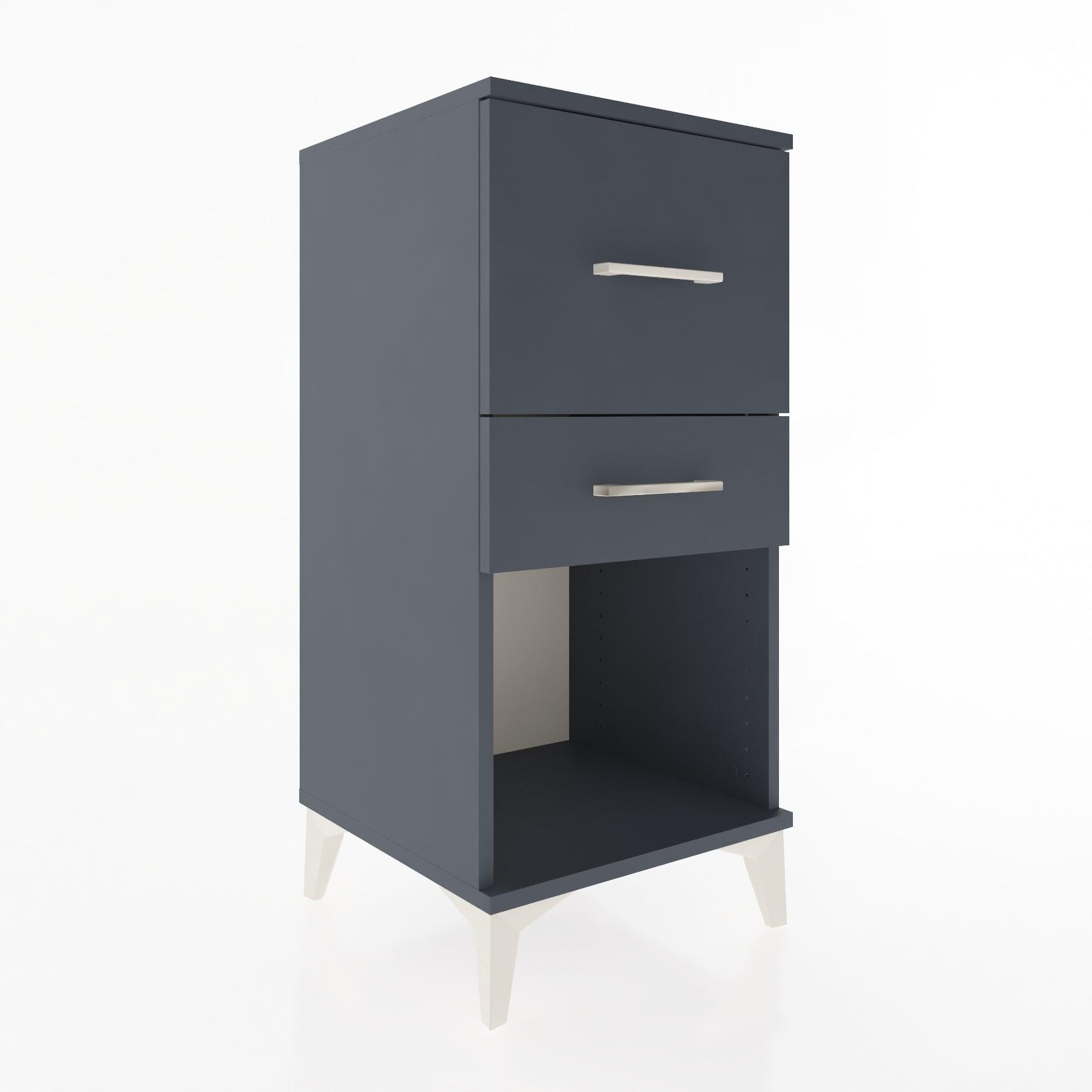 Woodntry Modular Nightstand Anthracite 44x44x84 cm with Drawers and Shelves CR14-2