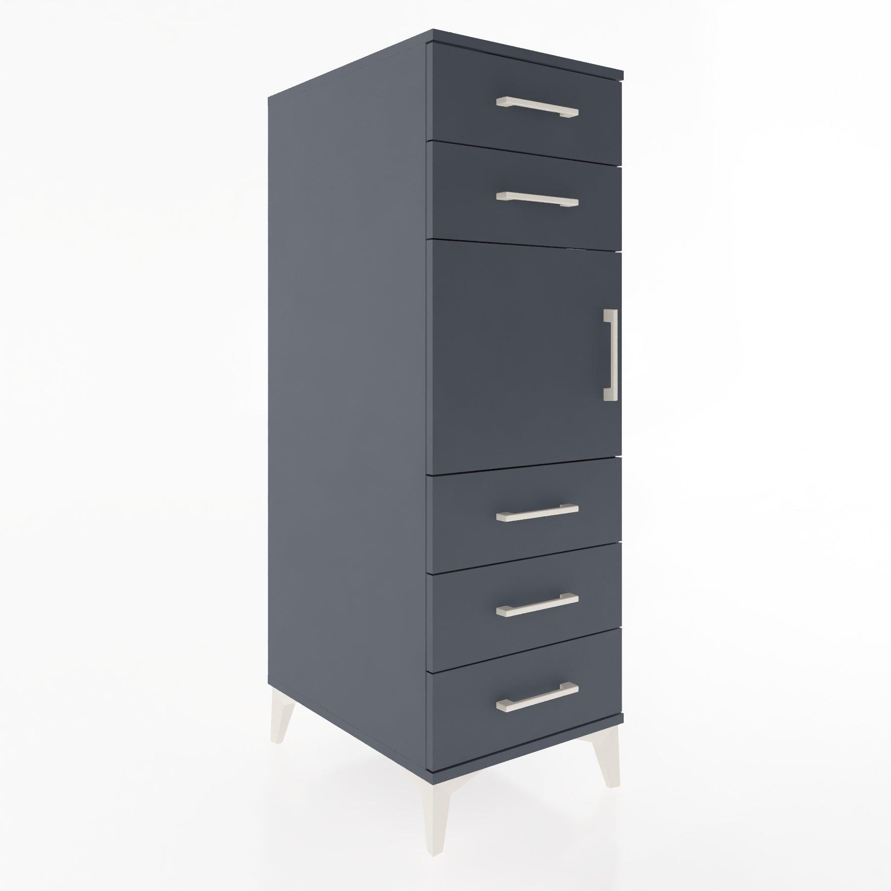 Woodntry Modular Cabinet Anthracite 44x30x122 cm with Doors and Drawers KC64-2