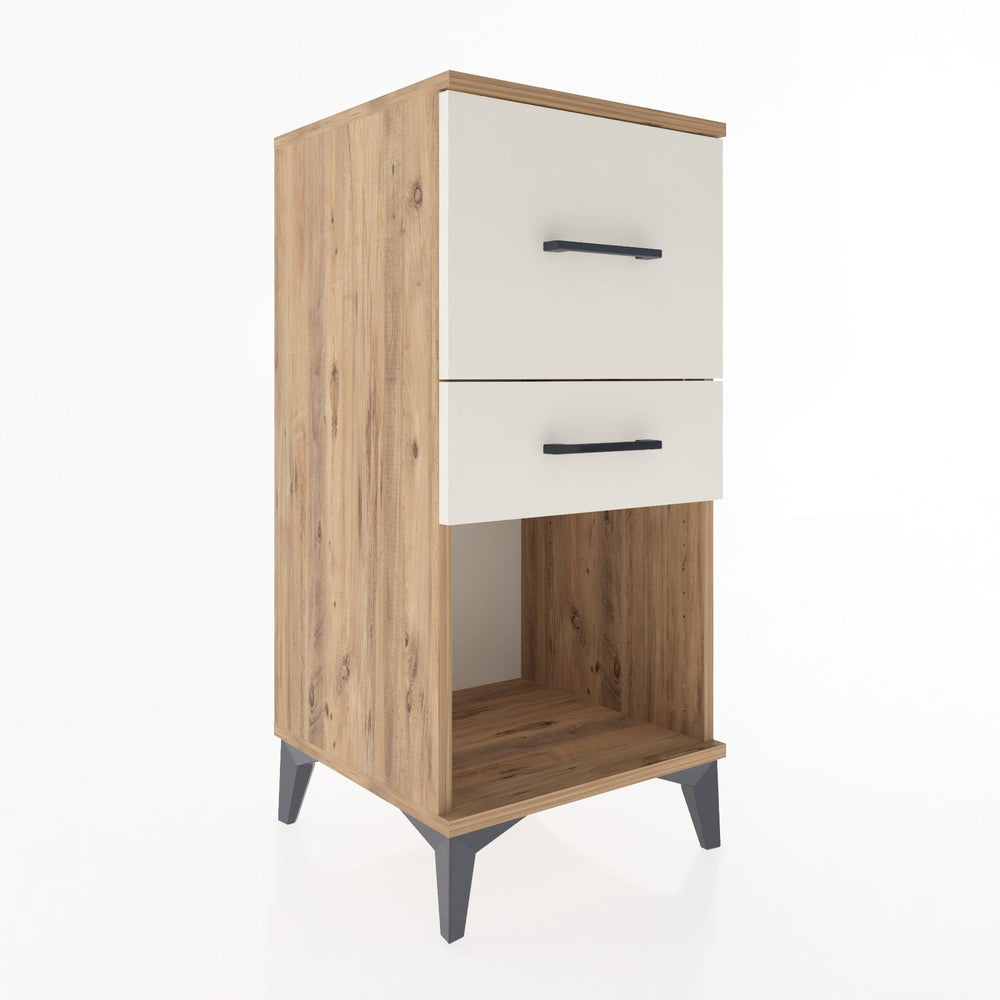 Woodntry Modular Nightstand Pine 44x44x84 cm with Drawers and Shelves CR14-3