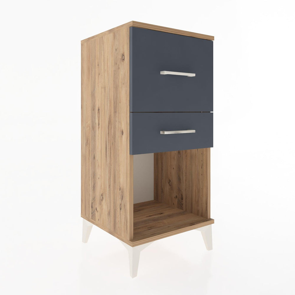 Woodntry Modular Nightstand Pine 44x44x84 cm with Drawers and Shelves CR14-3