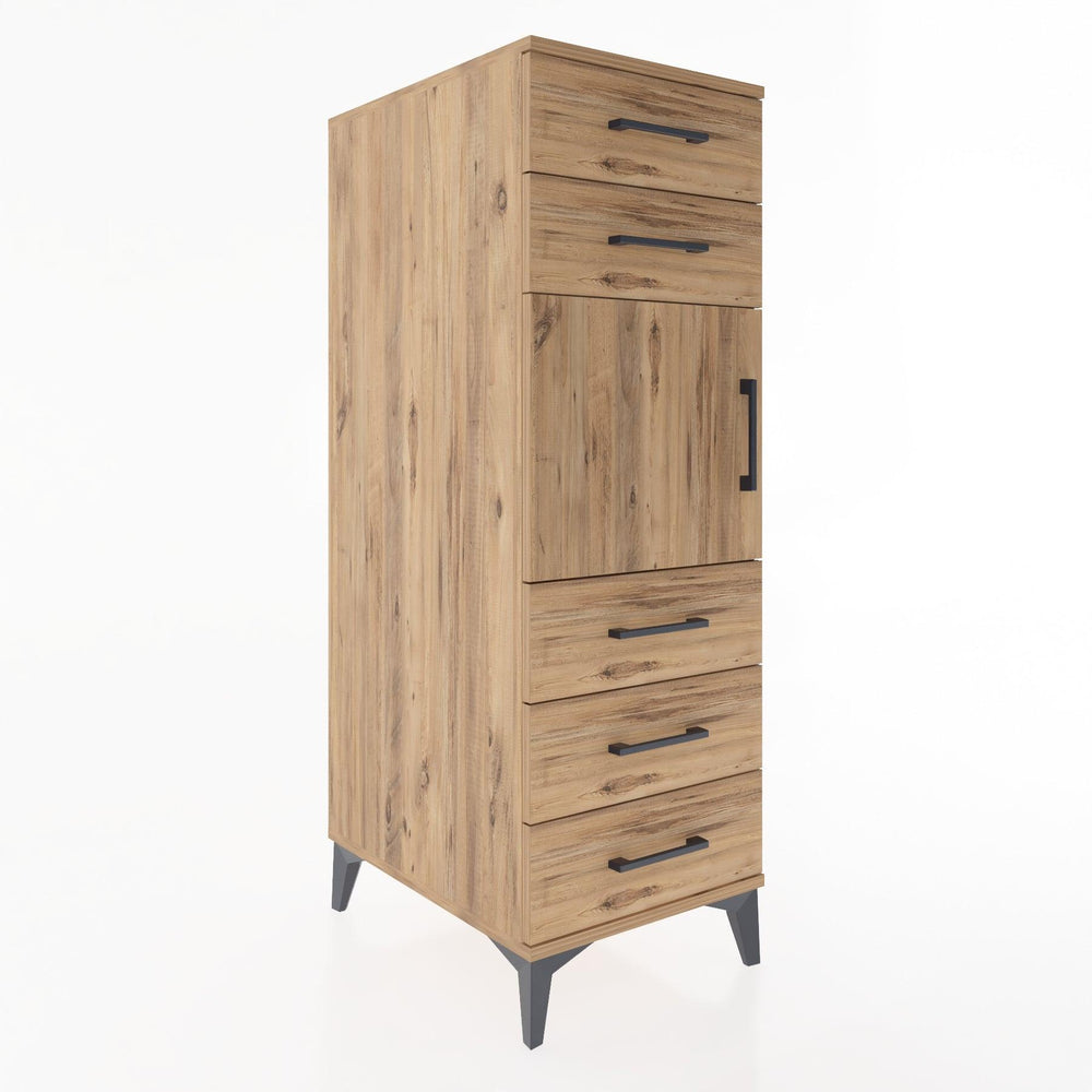 Woodntry Modular Cabinet Pine 44x30x122 cm with Doors and Drawers KC64-3