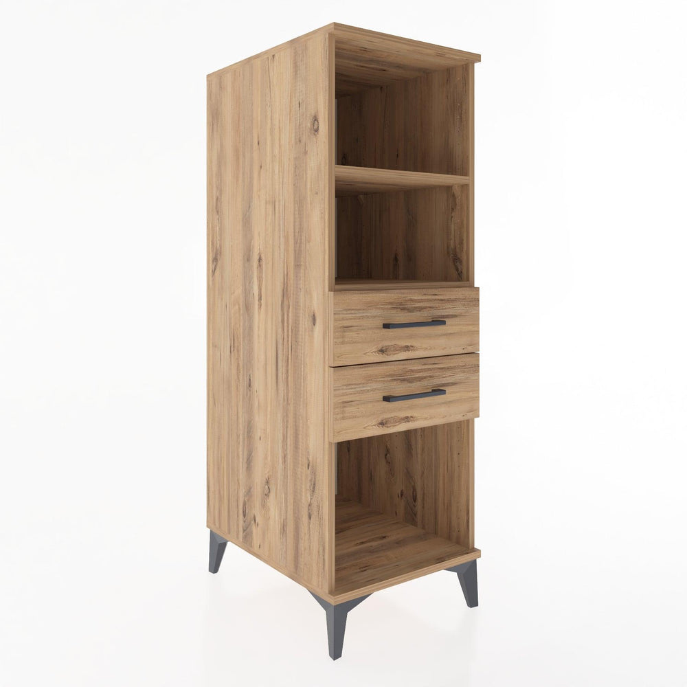 Woodntry Modüler Dolap Çam 44x30x122 cm Çekmeceli ve Raflı CR114-3