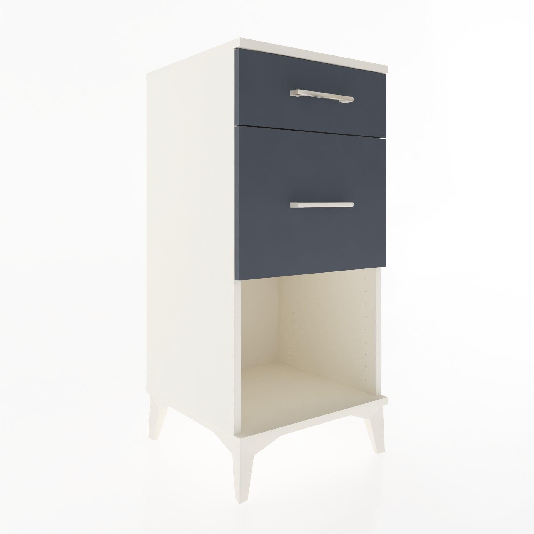 Woodntry Modular Nightstand Moonstone 44x44x84 cm with Drawer and Shelf CR15-1