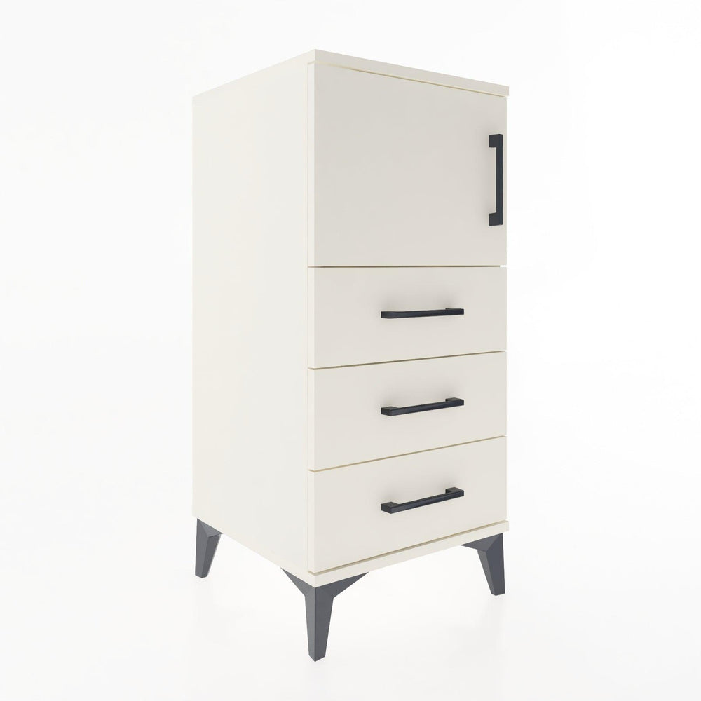 Woodntry Modular Nightstand Moonstone 44x44x84 cm with Cover and Drawer KC37-1