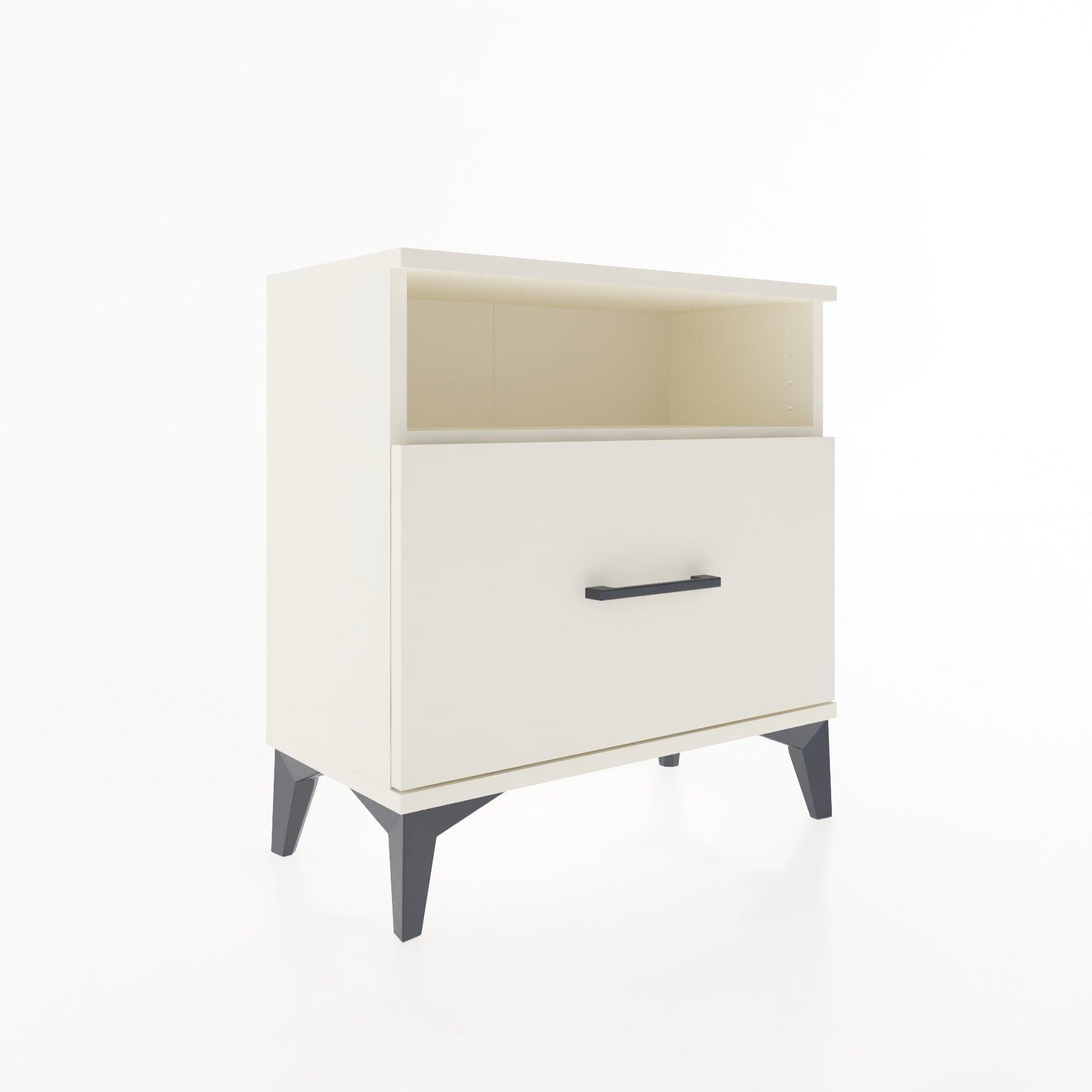 Woodntry Modular Nightstand Moonstone 60x30x52 cm with Drawer and Shelf CR15-1