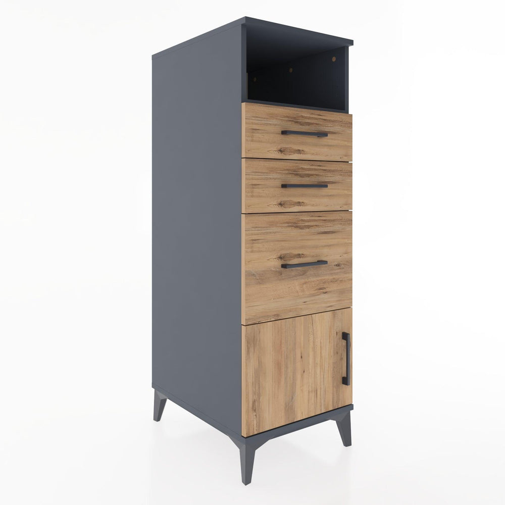 Woodntry Modüler Dolap Antrasit 44x59x122 cm Fonksiyonel F15-2