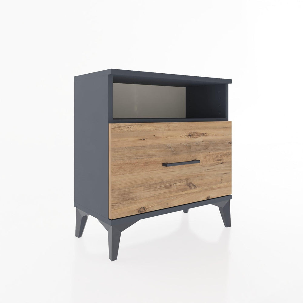 Woodntry Modüler Komodin Antrasit 60x30x52 cm Çekmeceli ve Raflı CR15-2