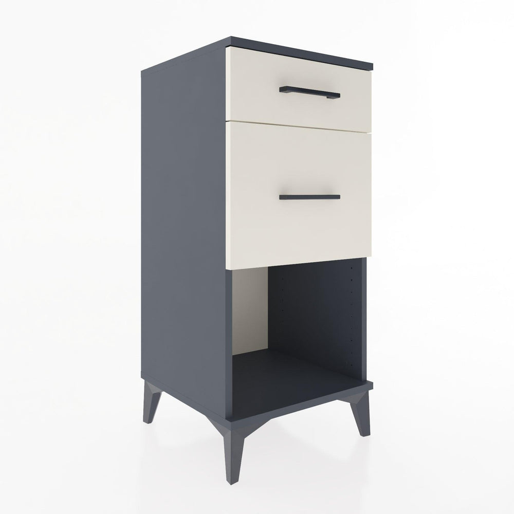 Woodntry Modular Nightstand Anthracite 44x44x84 cm with Drawers and Shelves CR15-2