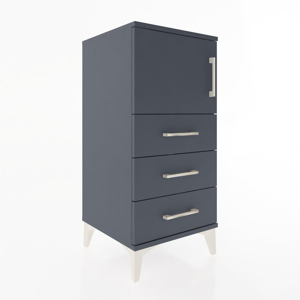Woodntry Modular Nightstand Anthracite 44x44x84 cm with Cover and Drawer KC37-2