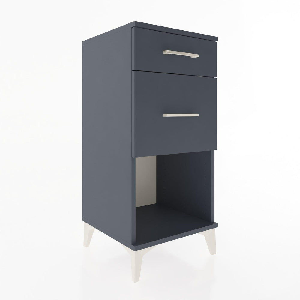 Woodntry Modular Nightstand Anthracite 44x44x84 cm with Drawers and Shelves CR15-2