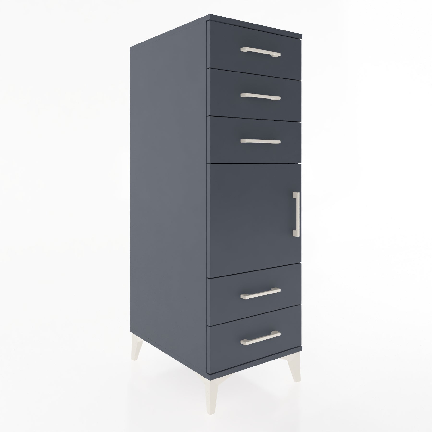 Woodntry Modular Cabinet Anthracite 44x59x122 cm with Doors and Drawers KC65-2
