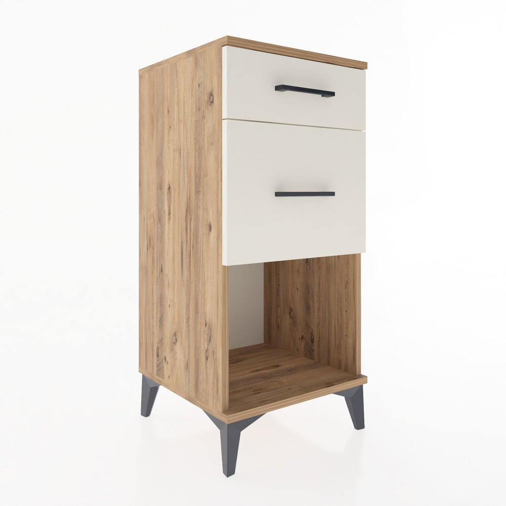 Woodntry Modular Nightstand Pine 44x44x84 cm with Drawers and Shelves CR15-3