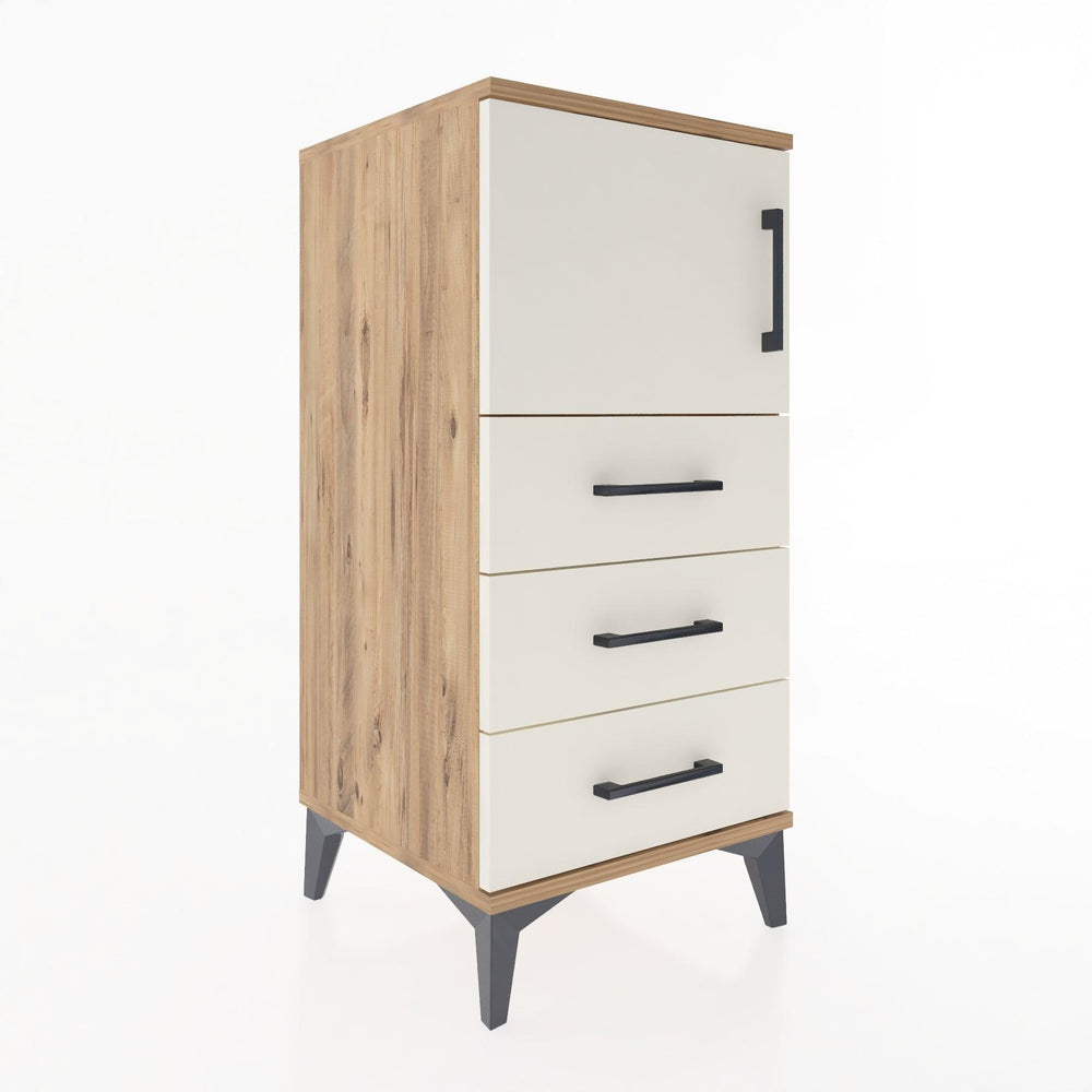 Woodntry Modular Nightstand Pine 44x44x84 cm with Cover and Drawer KC37-3