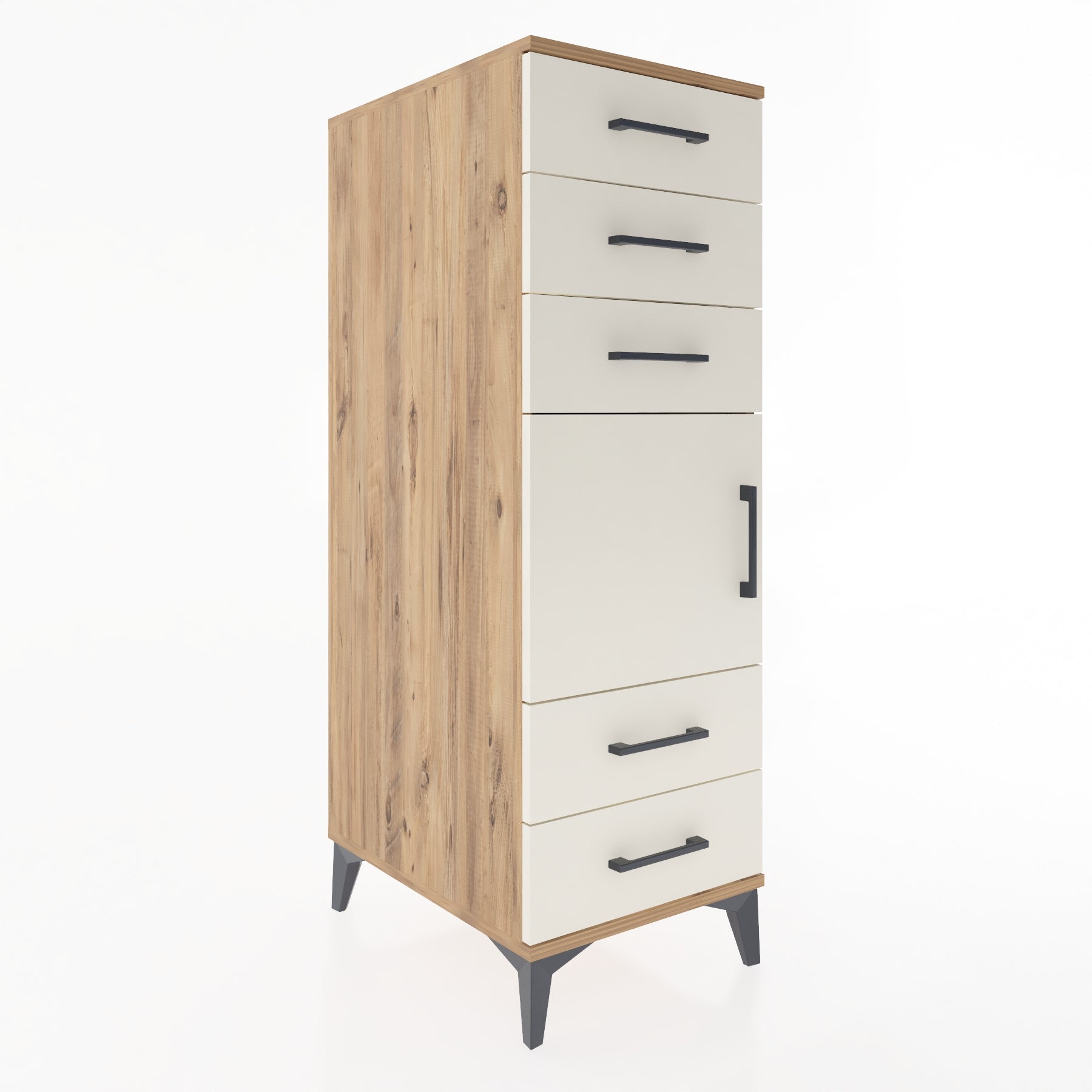 Woodntry Modular Cabinet Pine 44x59x122 cm with Doors and Drawers KC65-3