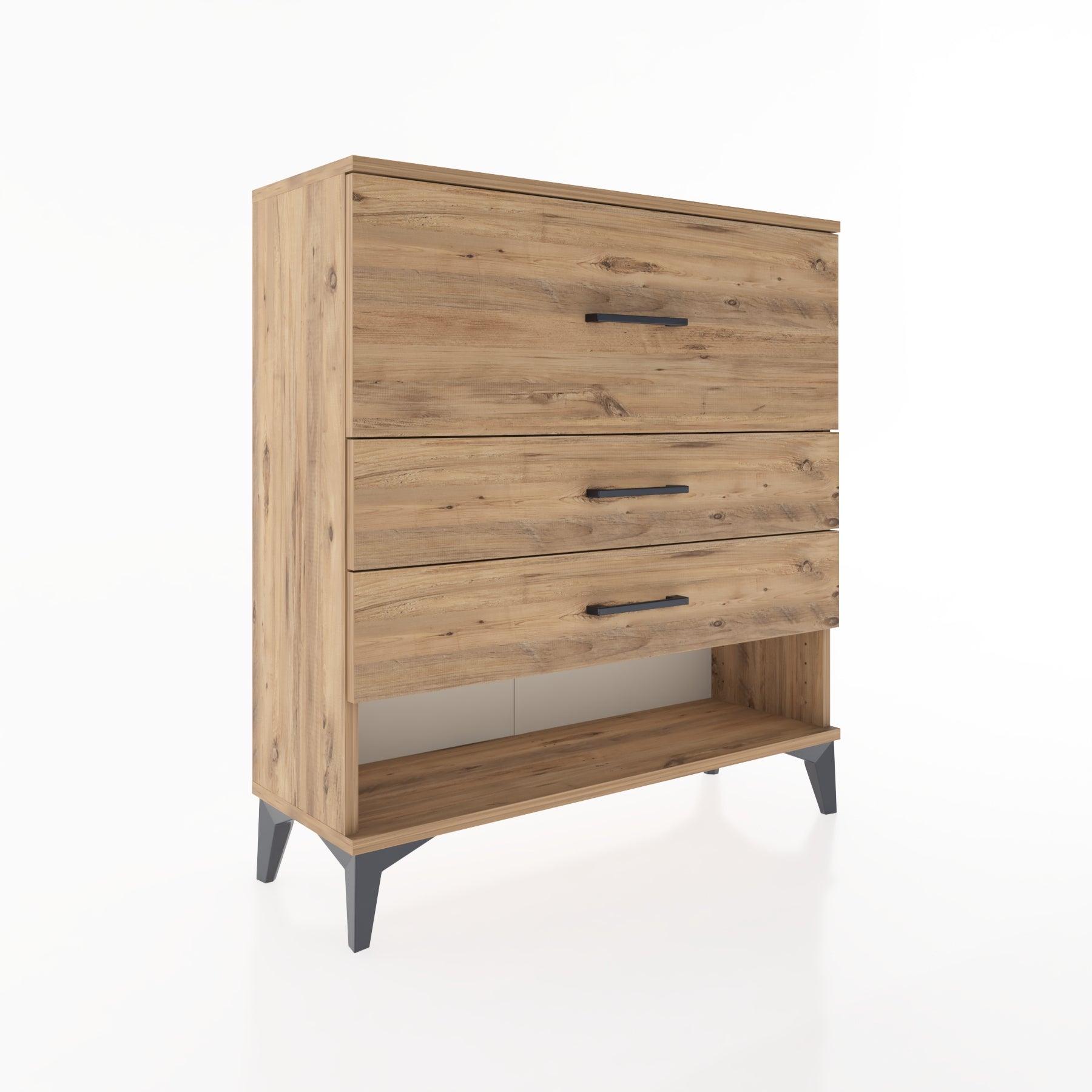 Woodntry Modular Dresser Pine 88x30x84 cm with Drawers and Shelves CR15-3