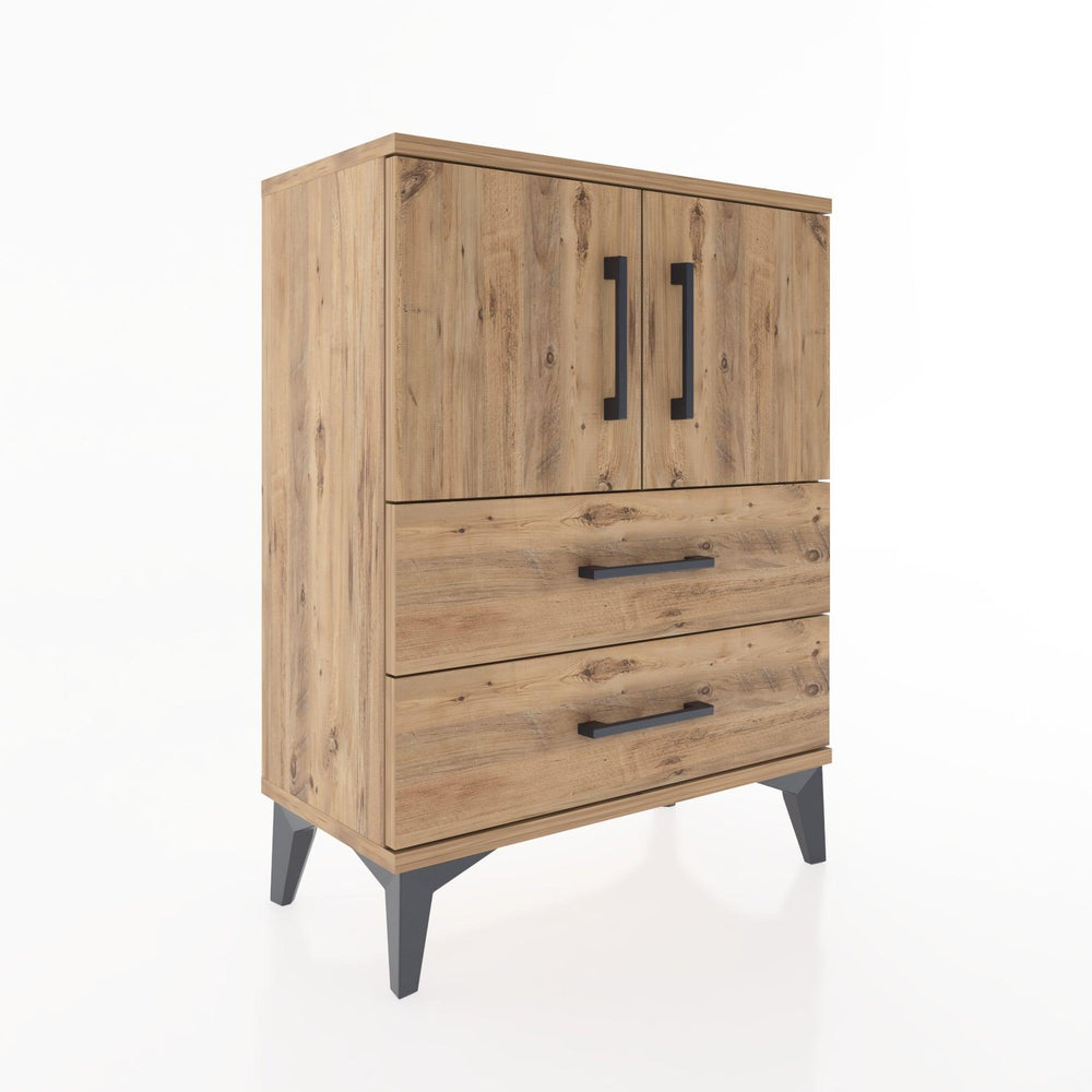 Woodntry Modular Nightstand Pine 60x30x68 cm with Cover and Drawer KC15-3