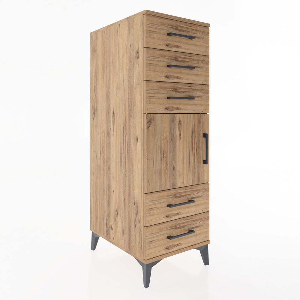 Woodntry Modular Cabinet Pine 44x30x122 cm with Doors and Drawers KC65-3