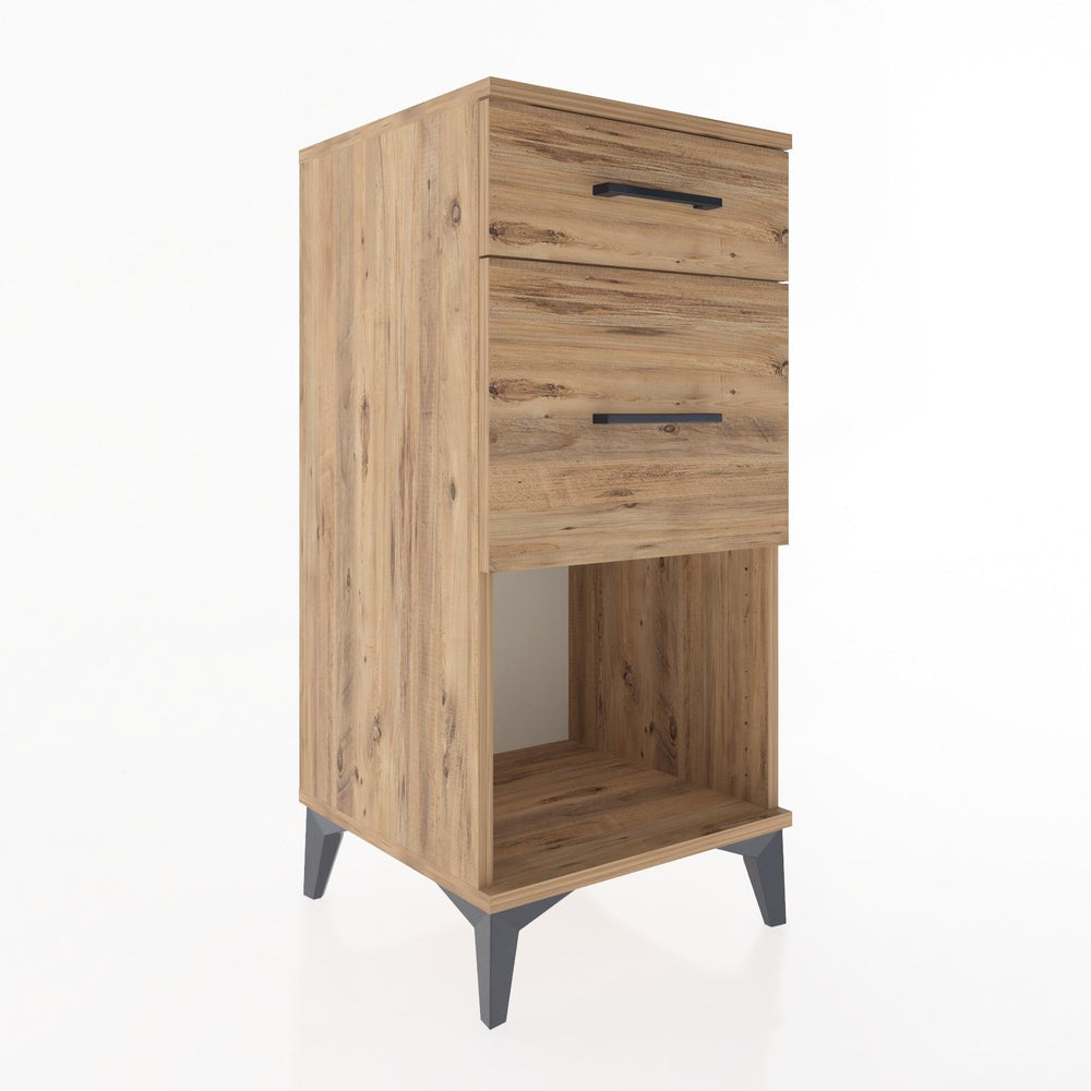 Woodntry Modular Nightstand Pine 44x44x84 cm with Drawers and Shelves CR15-3