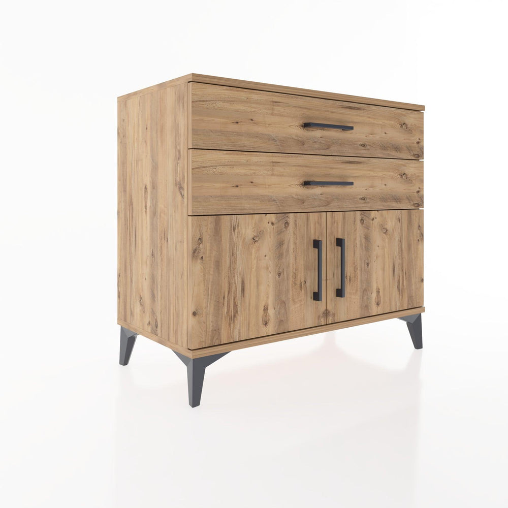 Woodntry Modüler Şifonyer Çam 88x44x68 cm Kapaklı ve Çekmeceli KC15-3