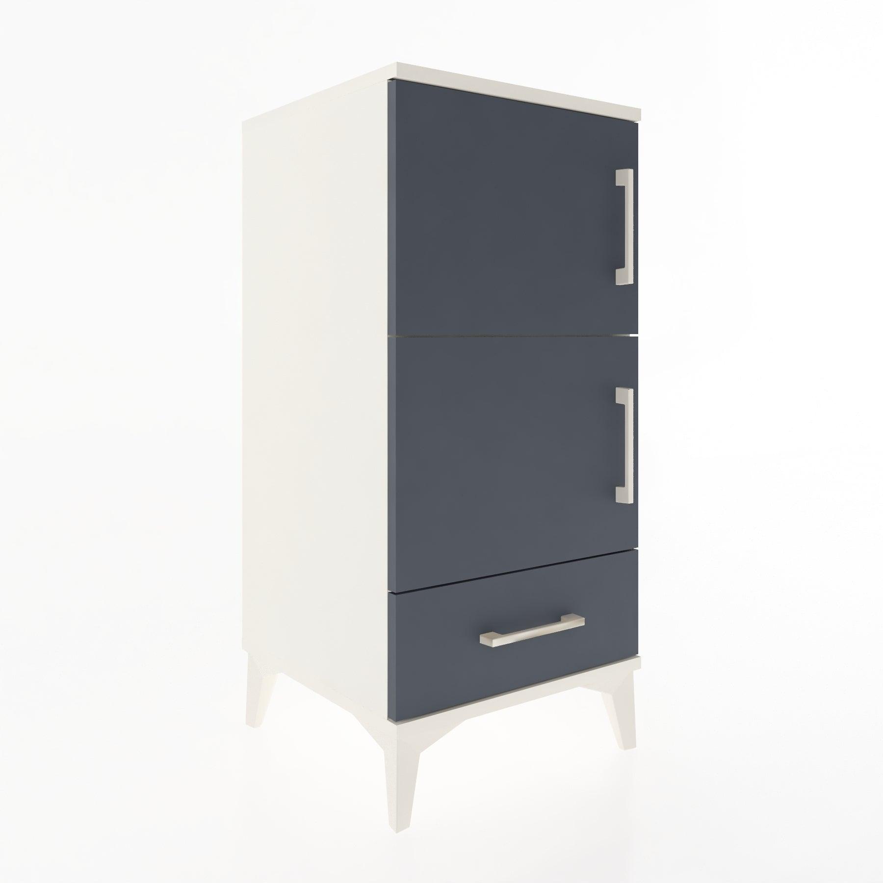 Woodntry Modular Nightstand Moonstone 44x44x84 cm with Cover and Drawer KC38-1