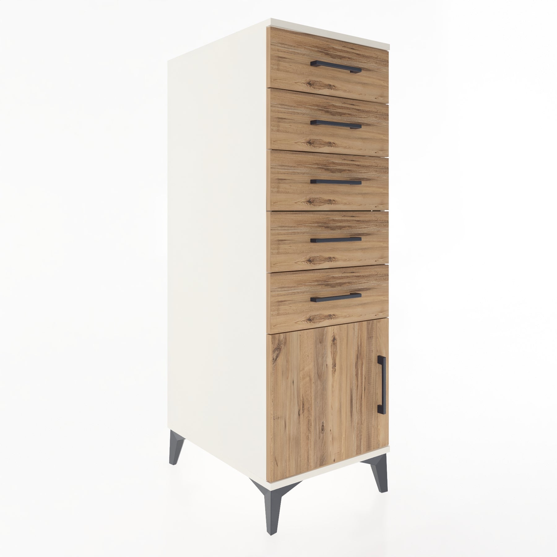 Woodntry Modular Cabinet Moonstone 44x59x122 cm with Doors and Drawers KC66-1