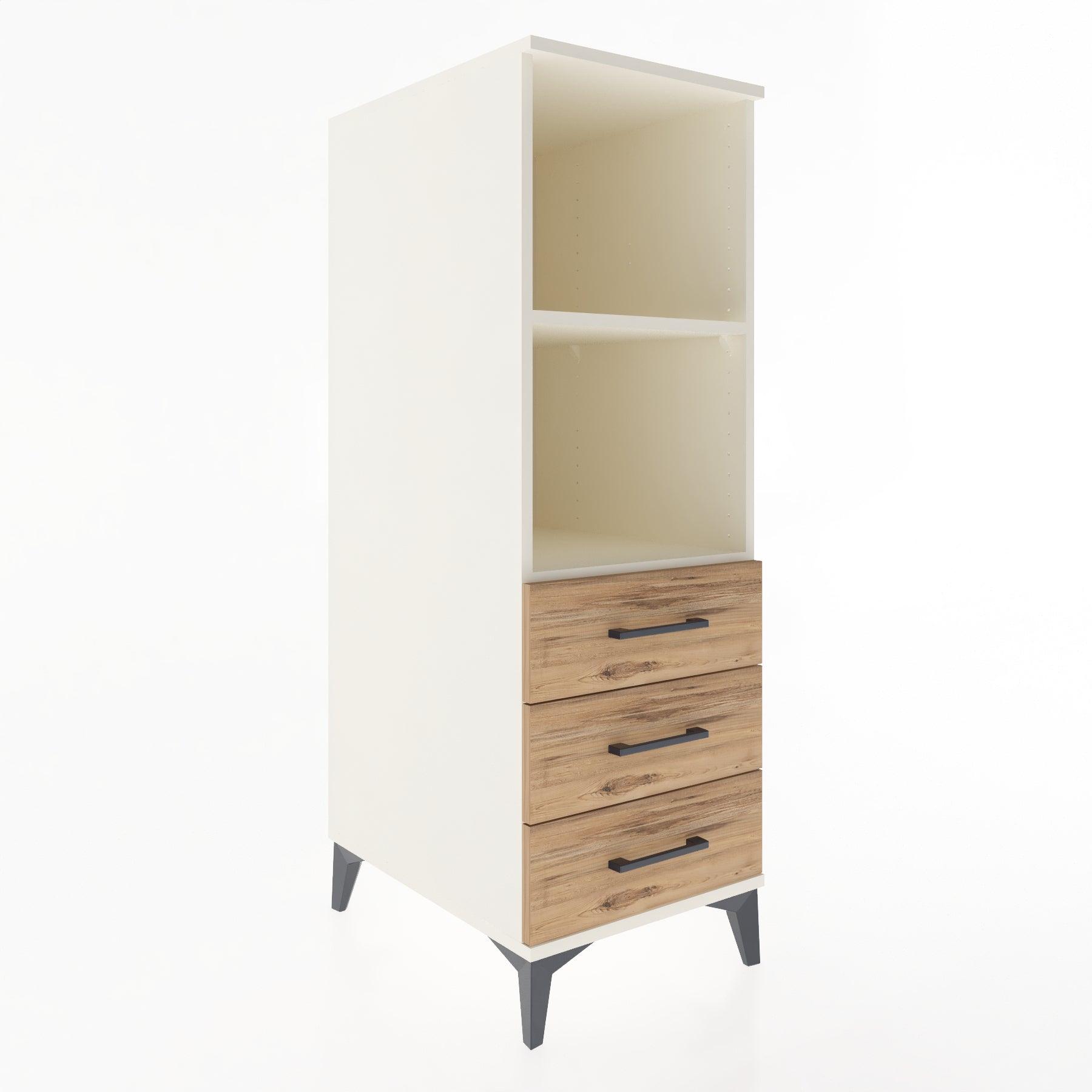 Woodntry Modular Cabinet Moonstone 44x59x122 cm with Drawers and Shelves CR116-1