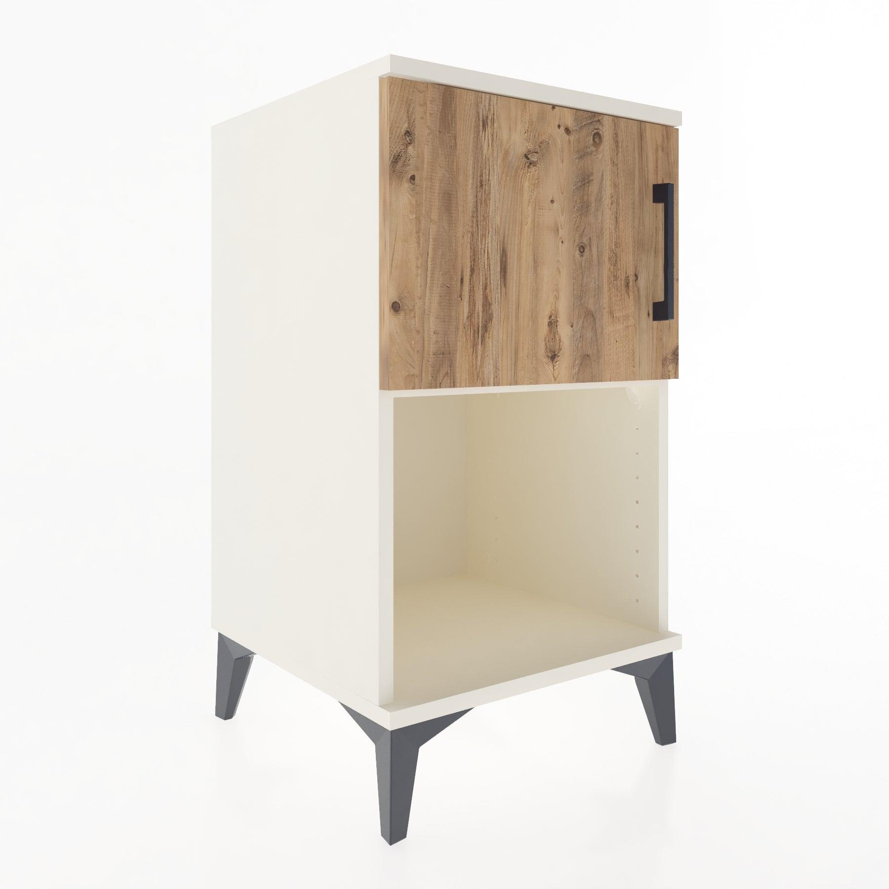 Woodntry Modular Nightstand Moonstone 44x44x68 cm with Cover and Shelf KR16-1