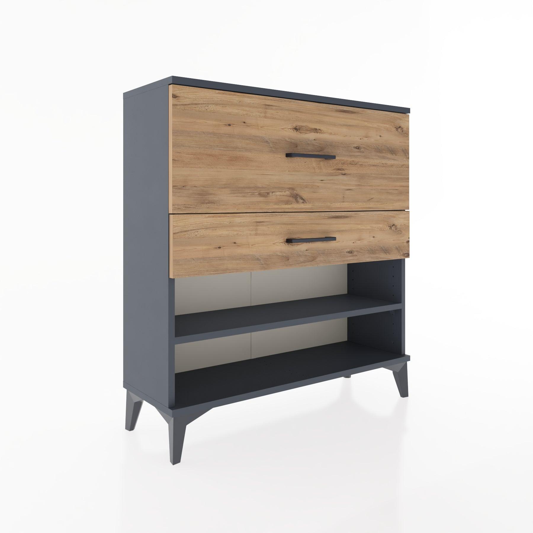 Woodntry Modular Dresser Anthracite 88x30x84 cm with Drawers and Shelves CR16-2
