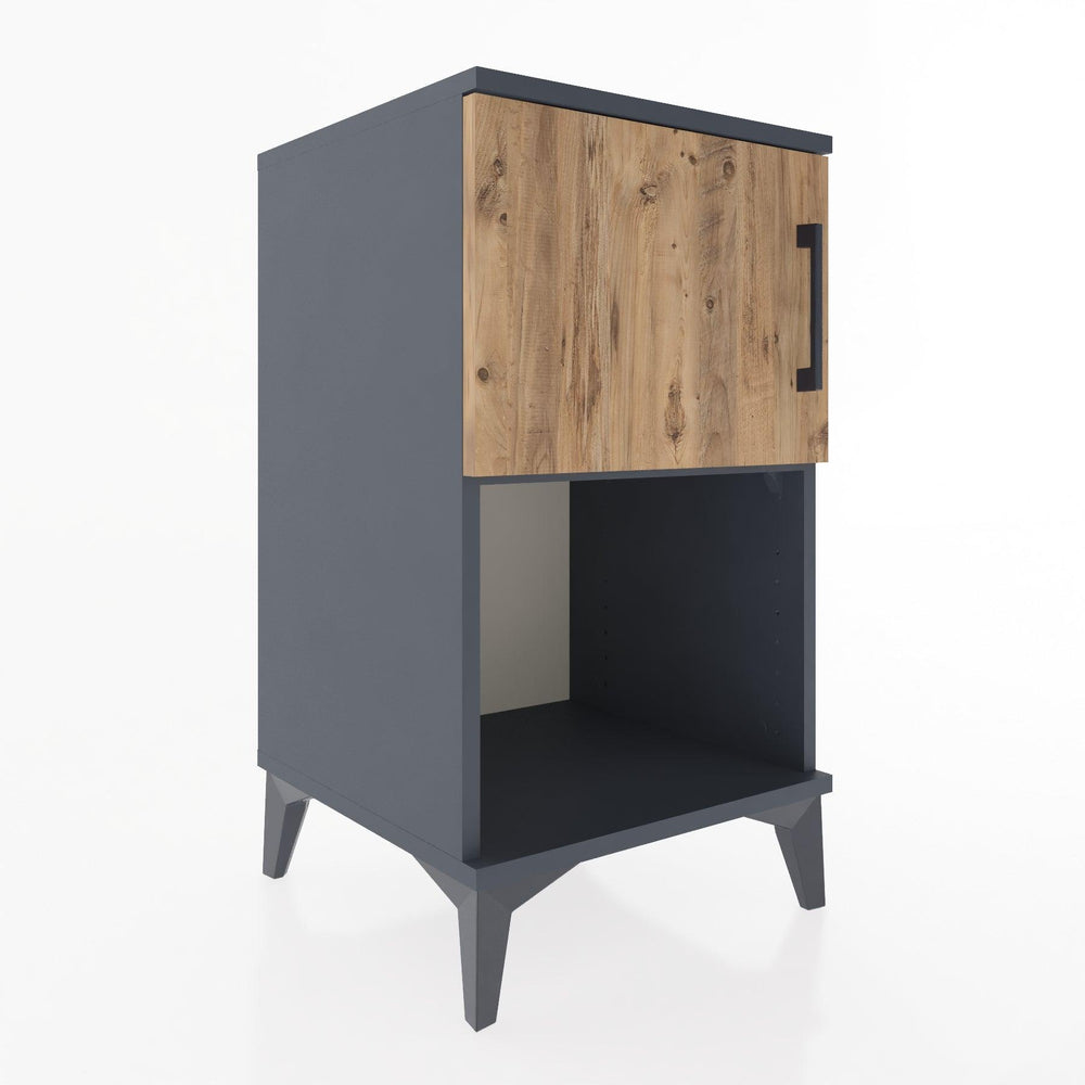 Woodntry Modular Nightstand Anthracite 44x44x68 cm with Cover and Shelf KR16-2