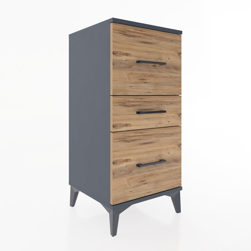 Woodntry Modüler Komodin Antrasit 44x44x84 cm Çekmeceli C16-2