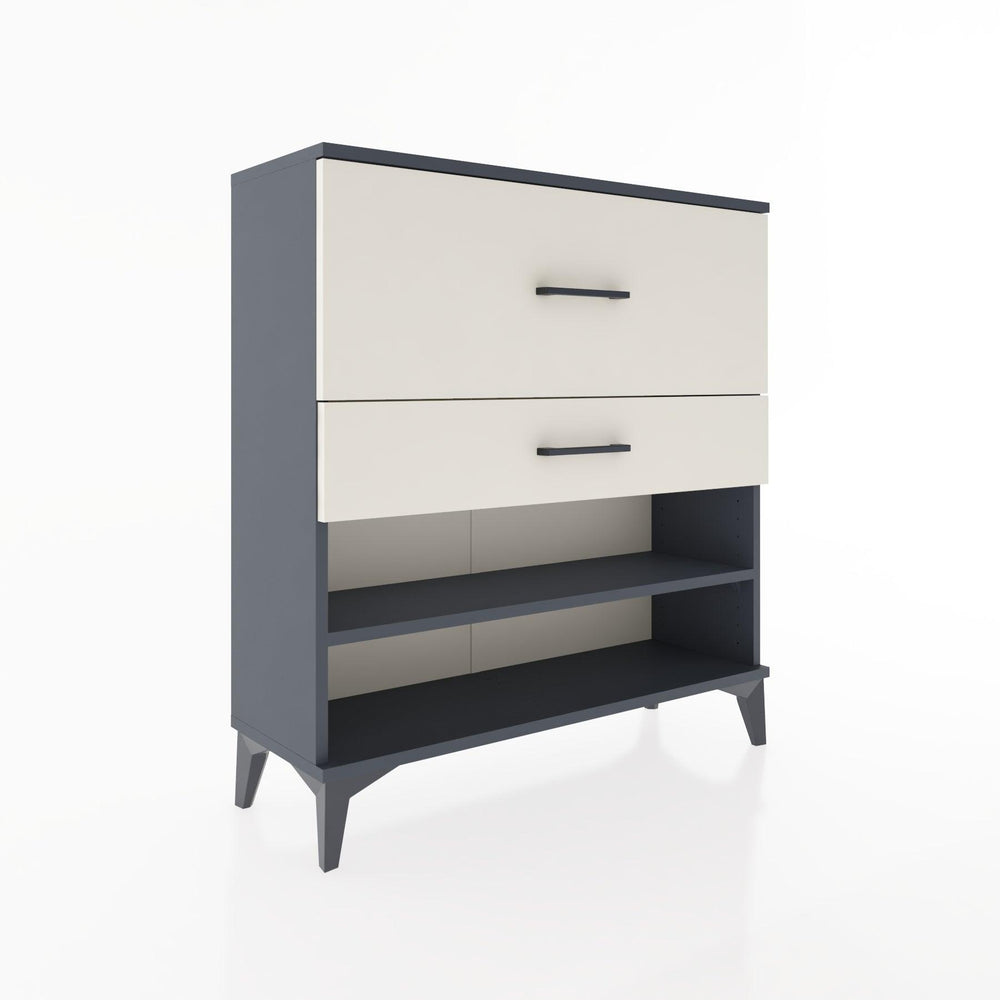 Woodntry Modüler Şifonyer Antrasit 88x30x84 cm Çekmeceli ve Raflı CR16-2