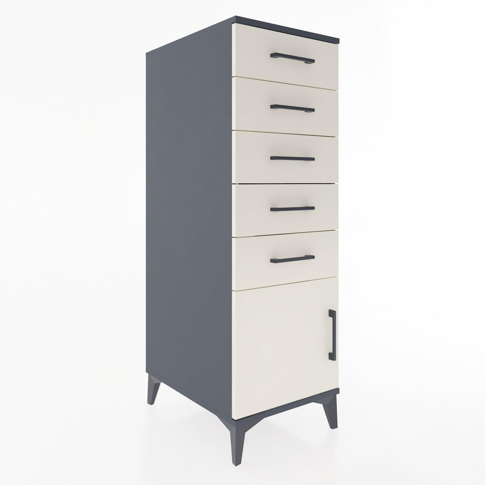 Woodntry Modular Cabinet Anthracite 44x30x122 cm with Doors and Drawers KC66-2