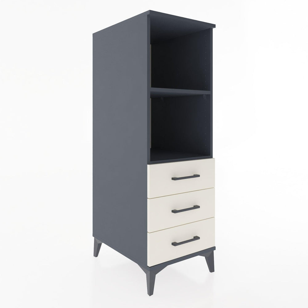 Woodntry Modüler Dolap Antrasit 44x59x122 cm Çekmeceli ve Raflı CR116-2