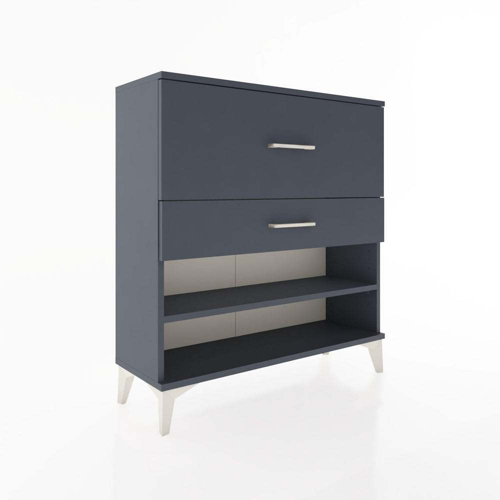 Woodntry Modüler Şifonyer Antrasit 88x30x84 cm Çekmeceli ve Raflı CR16-2