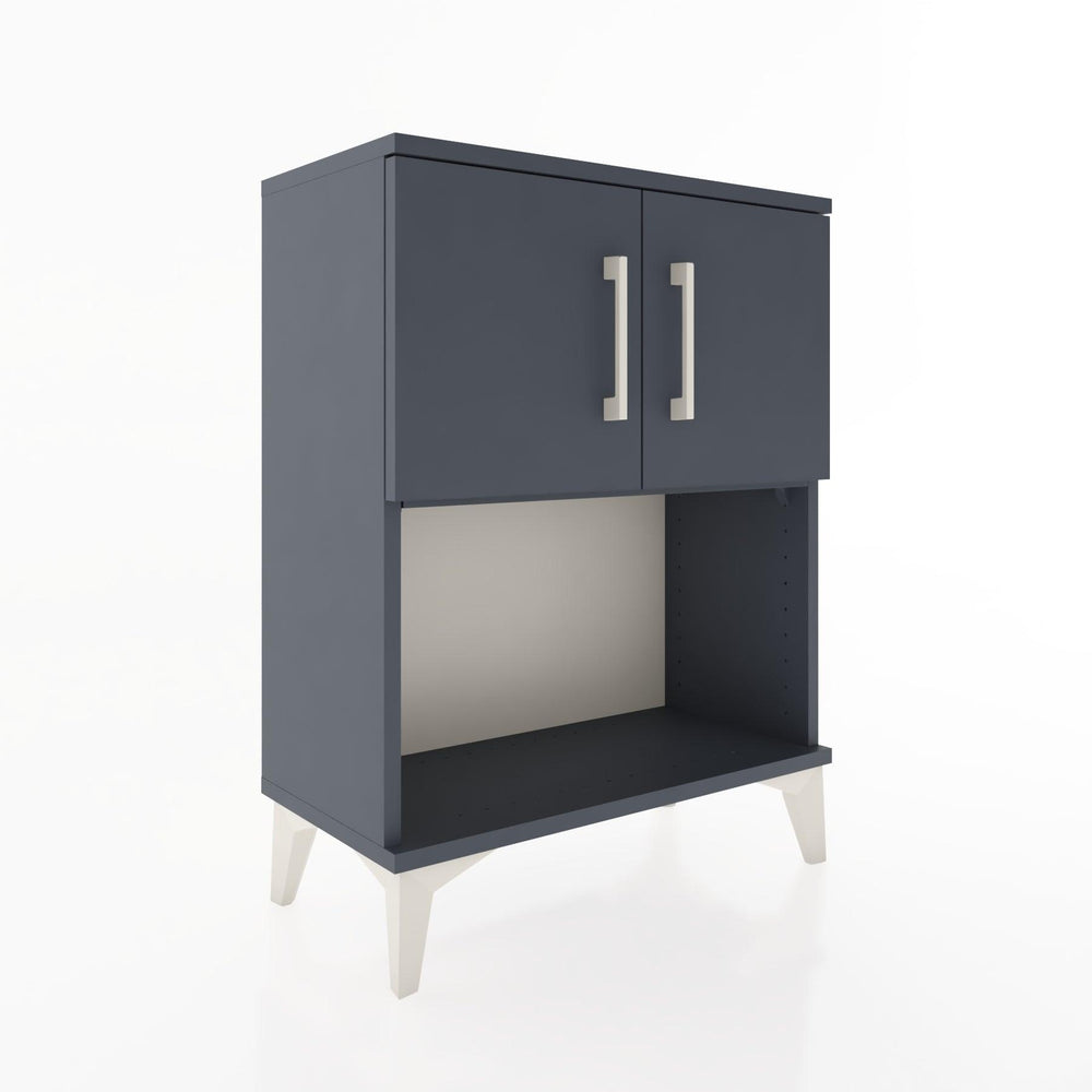 Woodntry Modüler Komodin Antrasit 60x30x68 cm Kapaklı ve Raflı KR16-2