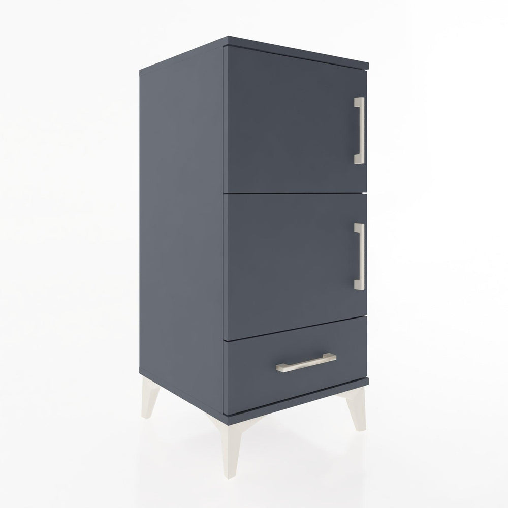 Woodntry Modular Nightstand Anthracite 44x44x84 cm with Cover and Drawer KC38-2