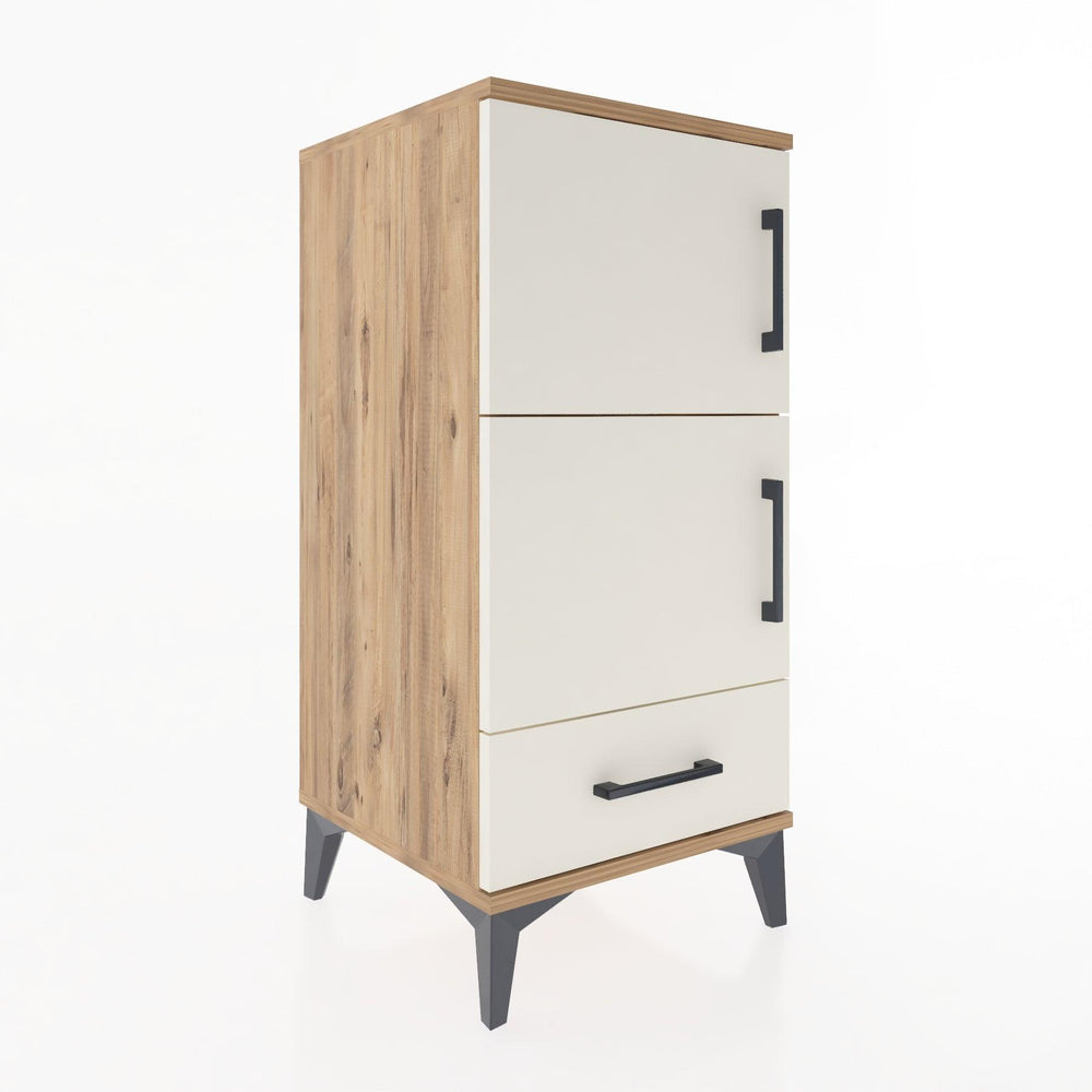 Woodntry Modular Nightstand Pine 44x44x84 cm with Cover and Drawer KC38-3