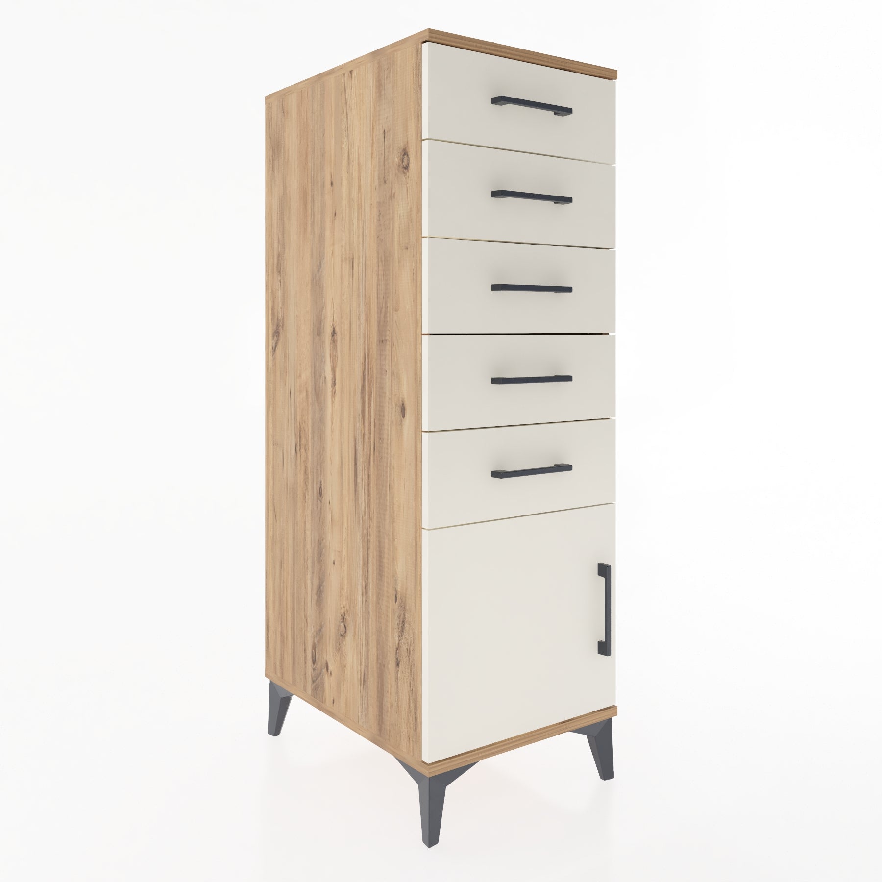 Woodntry Modular Cabinet Pine 44x59x122 cm with Doors and Drawers KC66-3