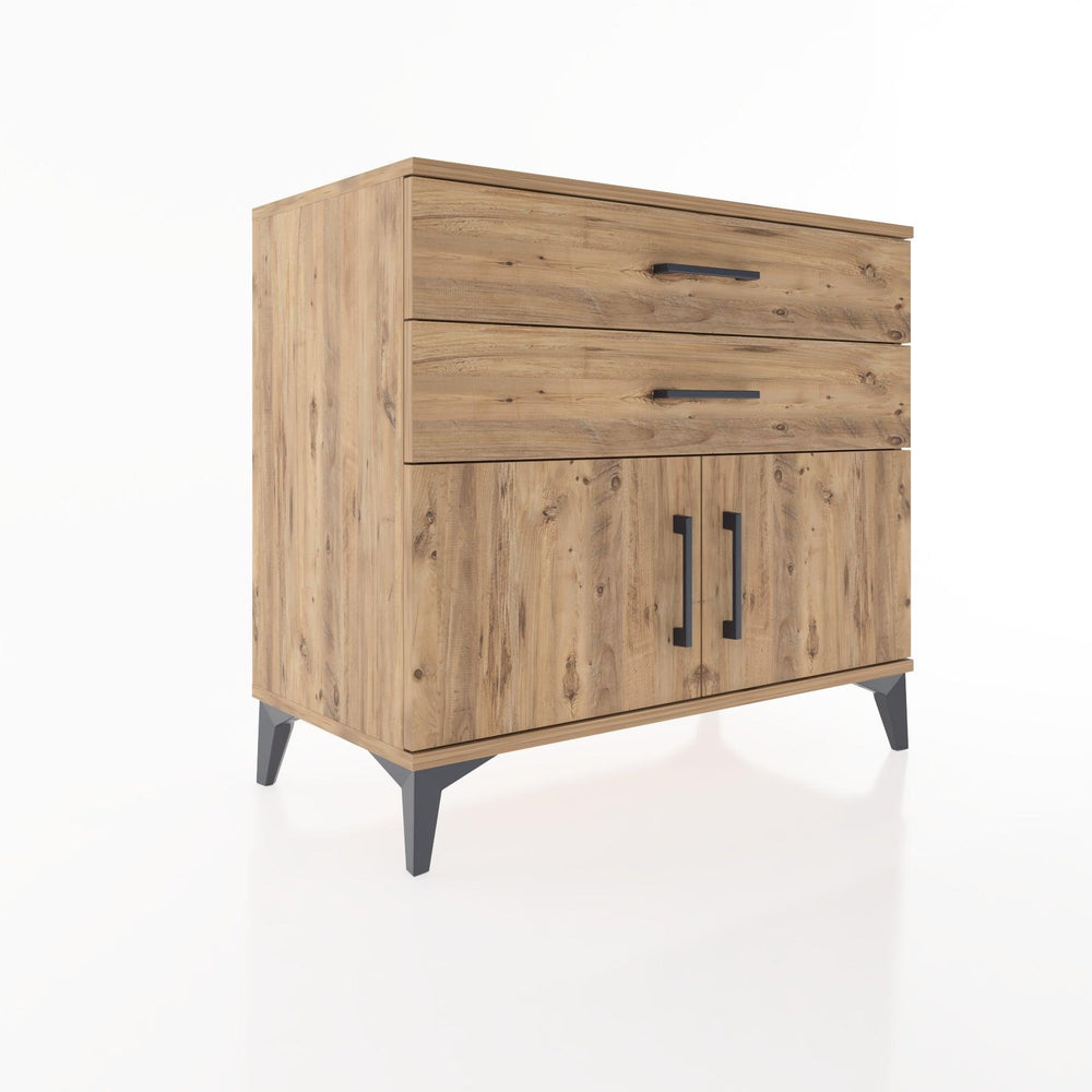 Woodntry Modüler Şifonyer Çam 88x44x68 cm Kapaklı ve Çekmeceli KC16-3