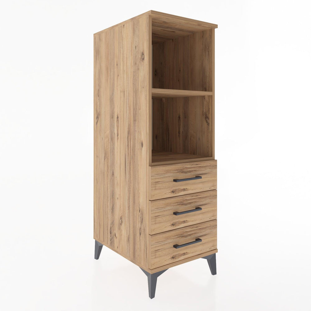 Woodntry Modüler Dolap Çam 44x59x122 cm Çekmeceli ve Raflı CR116-3