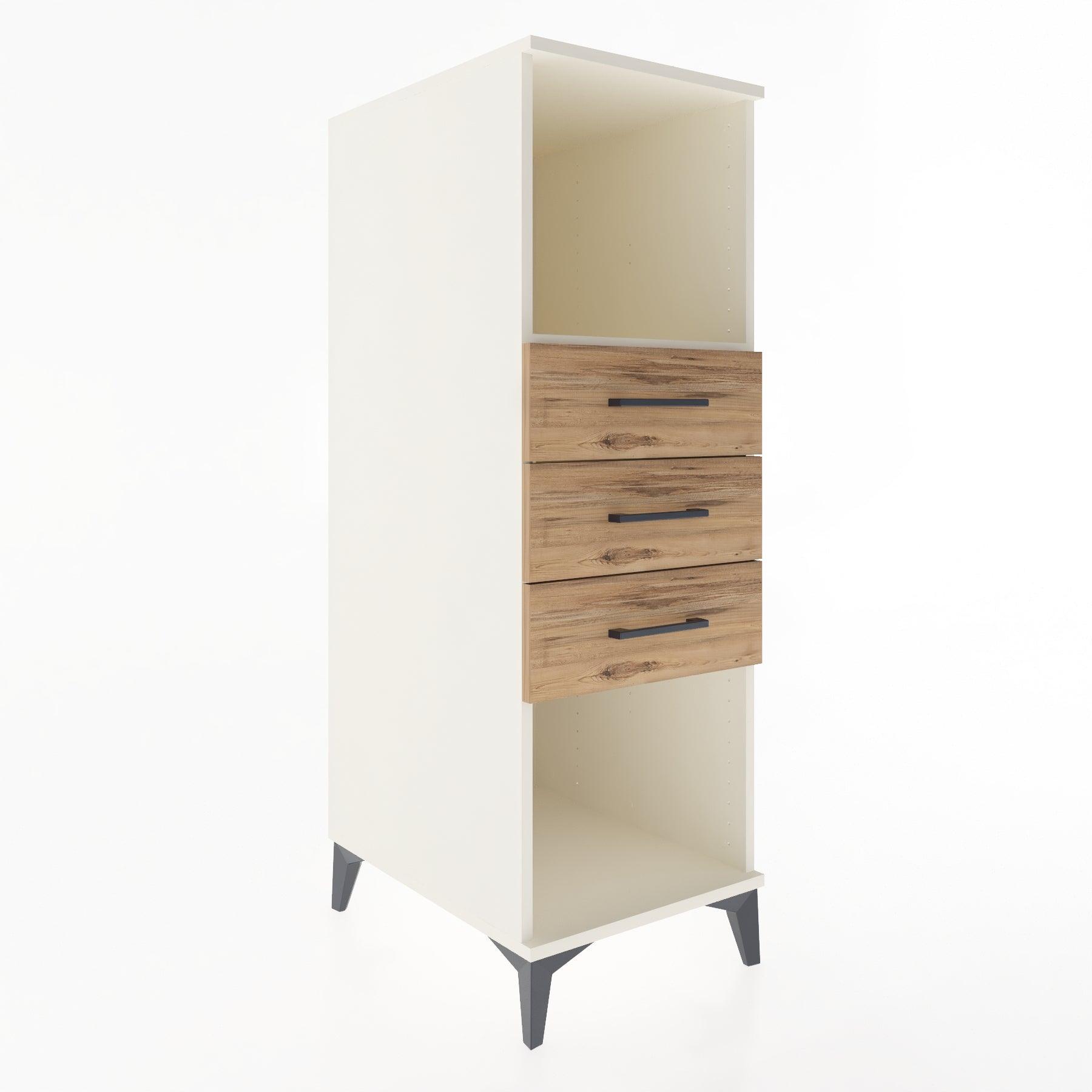 Woodntry Modular Cabinet Moonstone 44x59x122 cm with Drawers and Shelves CR117-1