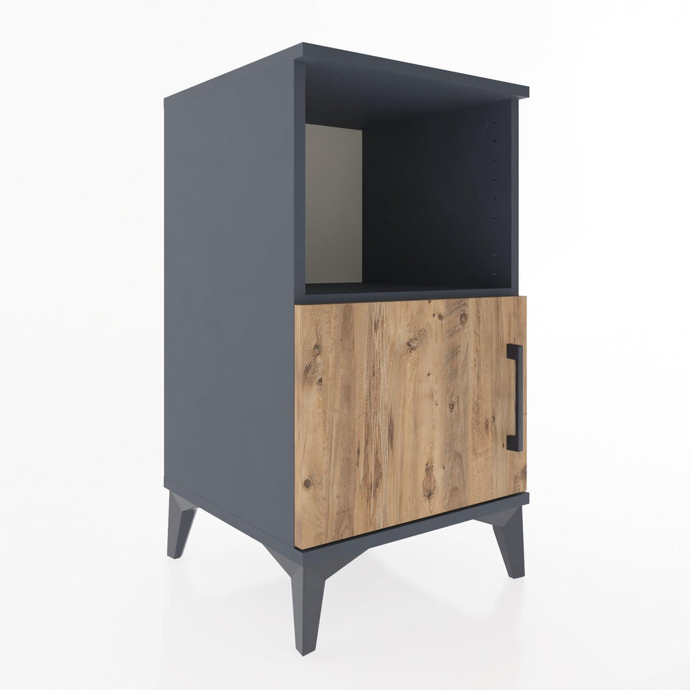 Woodntry Modular Nightstand Anthracite 44x44x68 cm with Cover and Shelf KR17-2