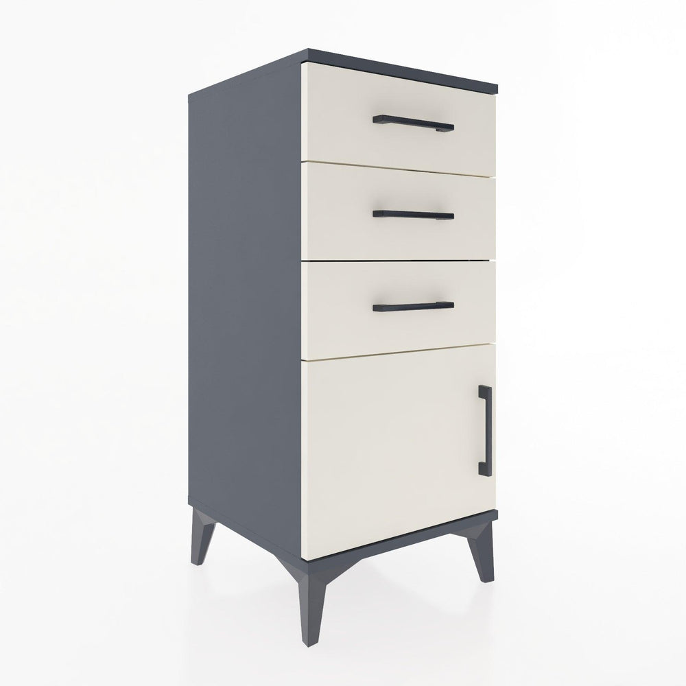 Woodntry Modular Nightstand Anthracite 44x44x84 cm with Cover and Drawer KC39-2